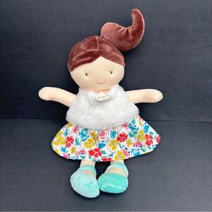 Jolijou Demoiselle Pretty Doll Fur Print Dress Plush Paris France Brunette 12”